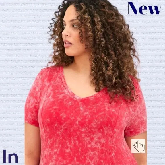 TORRID Plus Size Mini Super soft V-Neck Trapeze Dress. - Picture 7 of 15